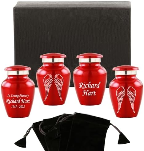 Personalized Angel Wings Cremation Urn - 4 Small Keepsakes