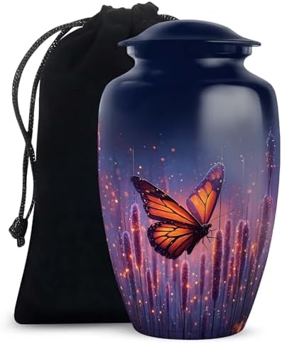 Butterfly Decorative Urn for Human Ashes Large Capacity Elegant Design
