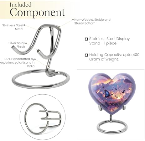 Twilight Butterflies Small Heart Urn for Human Ashes