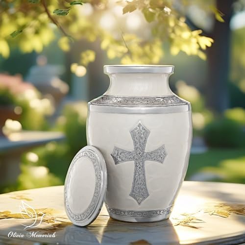 White Urn for Ashes - Handcrafted Funeral Urna