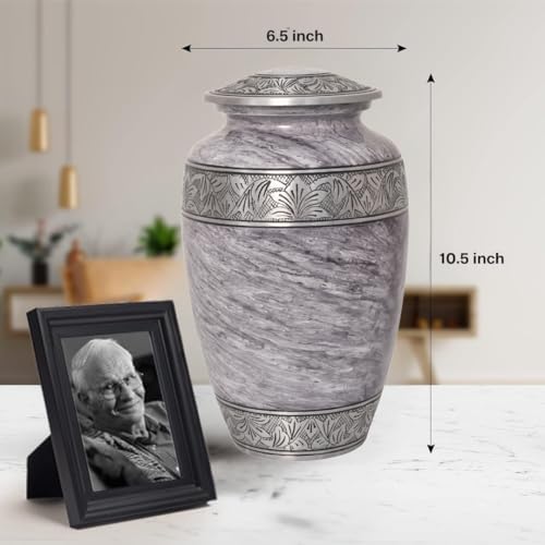 Home Elm Cremation Urn for Human Ashes - Large Gray