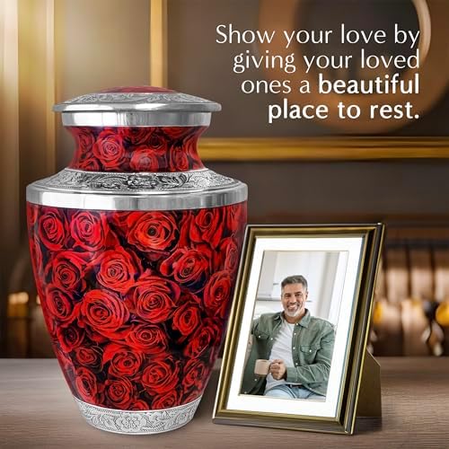 Crimson Rose Urn for Adult Female Ashes