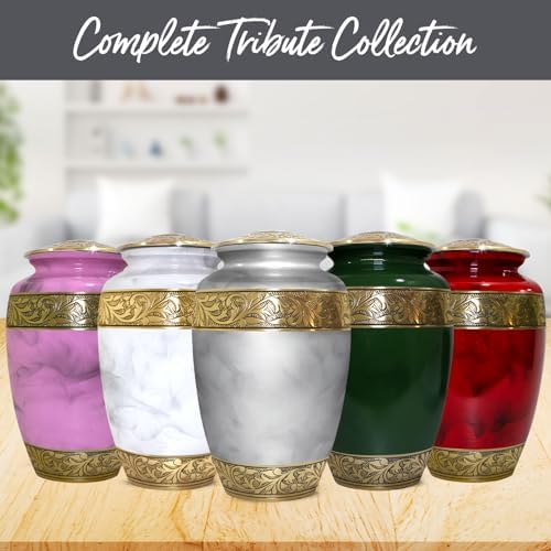 Elegant Gray Cremation Urn for Human Ashes - Large Size