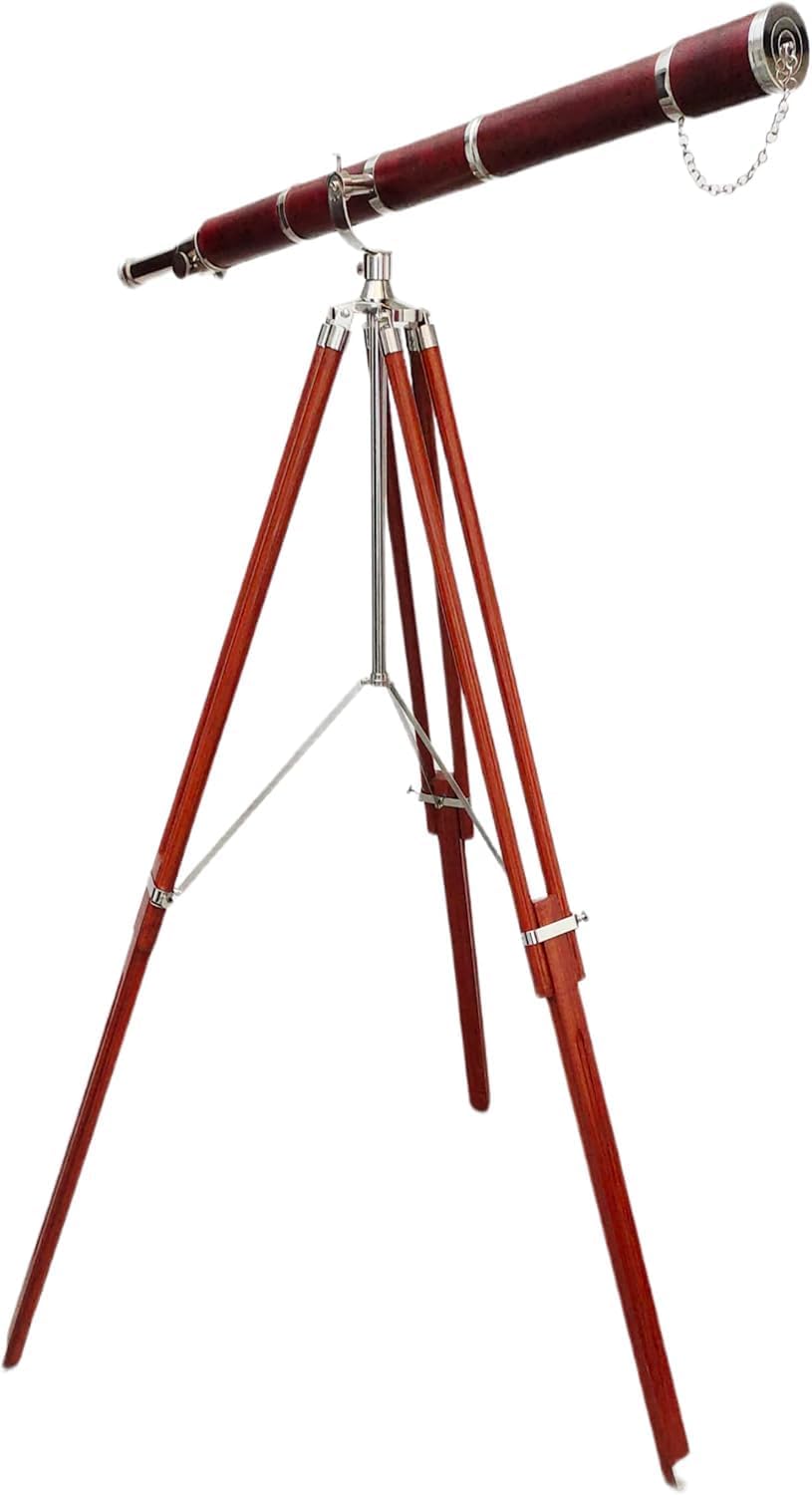 Vintage Maritime Anchor Master Telescope with Brass Nickel Chrome Finish