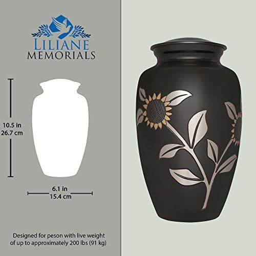 Liliane Memorials Sunflower Cremation Urn - Brass