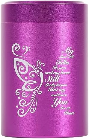 Dioeta Alumnium Mini Cremation Urn - Purple Butterfly Design