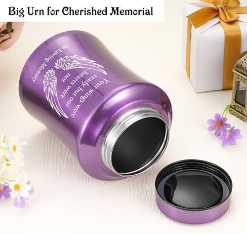 SOITIS Angel Wings Urn for Ashes - 827 Inch Purple Memorial Urn