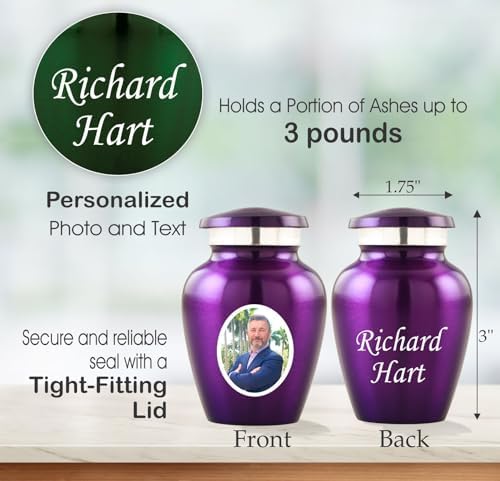 Personalized Photo Cremation Urns for Adult Ashes - Decorative Keepsakes for Human Remains