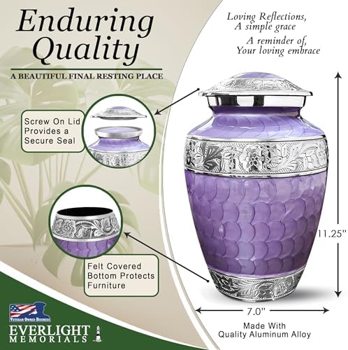 Forever After Cremation Urn for Human Ashes - Lavender Large Decorative Urn for Adult