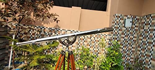 Vintage Ship Tripod Telescope Brass Nickel Decor
