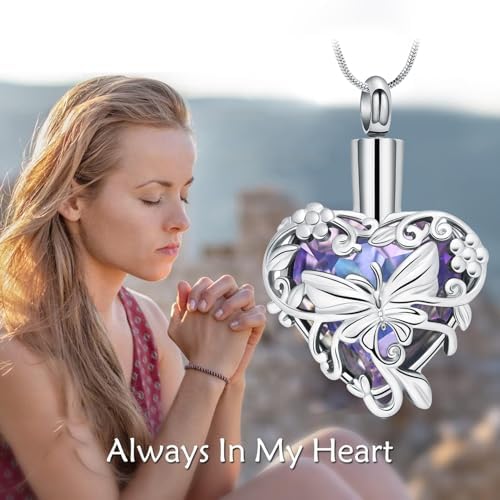 Butterfly Urn Necklace for Cremation Ashes