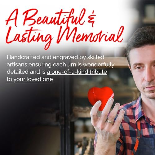 Heart Urn - Small Cremation Urn with Stand for Human Ashes