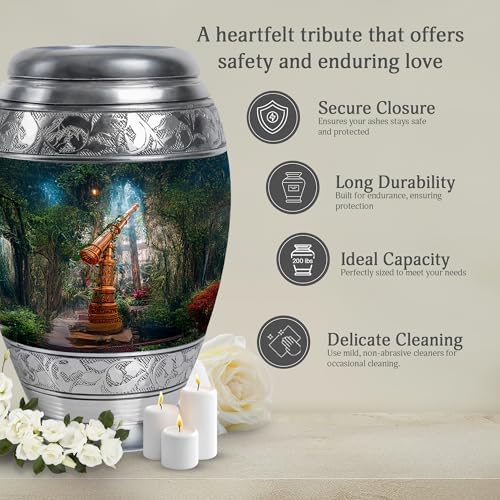 Stylish Telescope Urn for Cremation Ashes 10 Inch