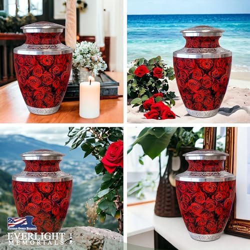 Crimson Rose Urn for Adult Female Ashes