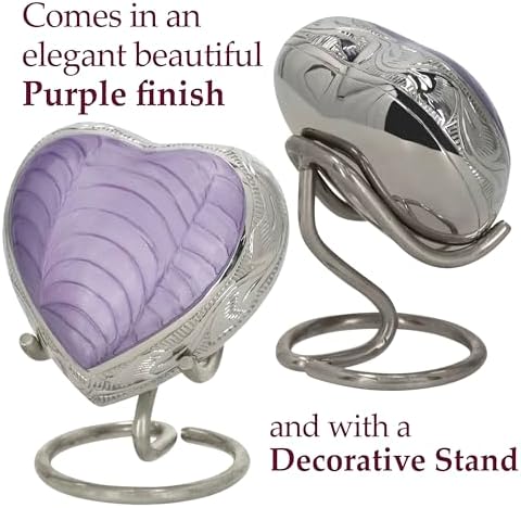 Trupoint Memorials Mini Heart Urn with Stand