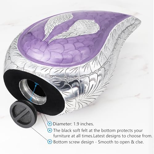 Angel Wings Cremation Urn for Human Ashes Purple Large Teardrop