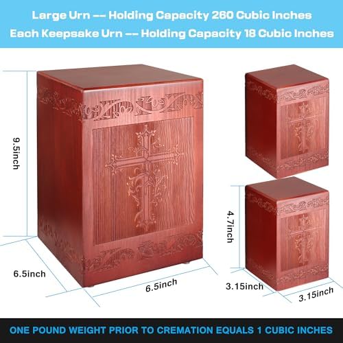 Wooden Cremation Urn for Human Handmade Decorative Box