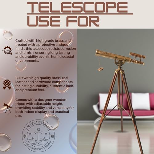 Victorian Marine Antique Brass Telescope Floor Stand