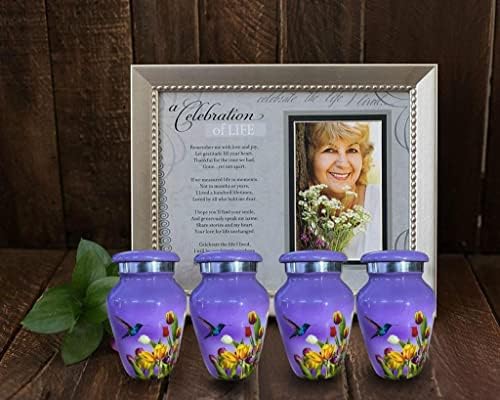 Bold Divine Purple Hummingbird Cremation Urns - 4 Small Keepsakes