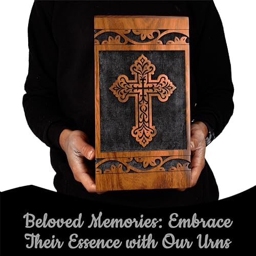 Handcrafted Wooden Urn with Celtic Cross Design
