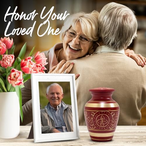 Small Urns for Human Ashes Keepsake - Red Color