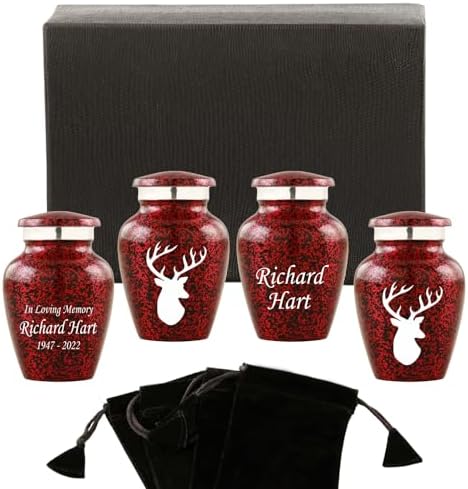 Personalized Engraving Grazing Deer Cremation Urn - Decorative Keepsake for Human Ashes