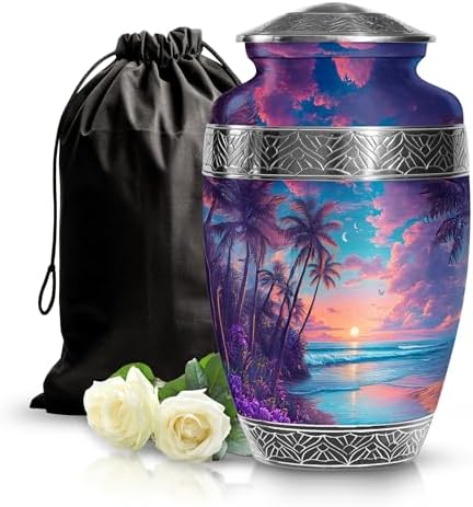 10 Inch Beach Urn for Human Ashes - Handcrafted Funeral Urn