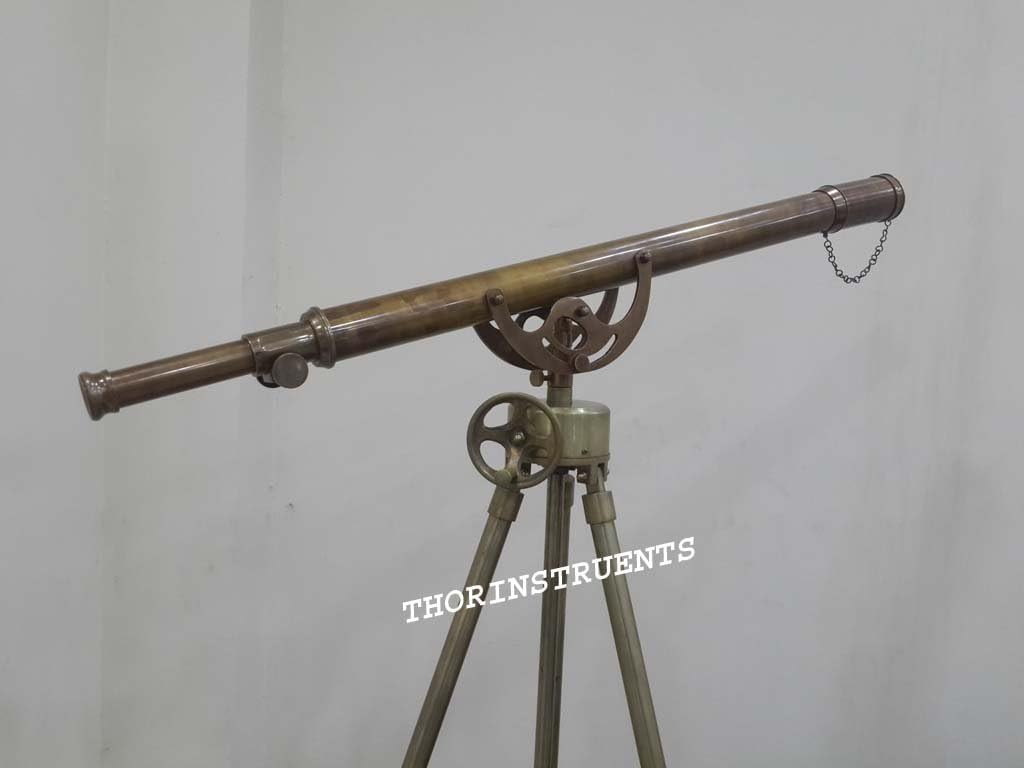 Nautical Design Brass Telescope Adjustable Antique Tripod Stand Floor Decor