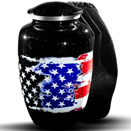 Military Urn for Human Ashes - American Flag Cremation Urn Made in USA