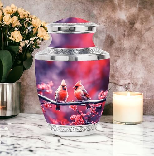 Springtime Cardinal Urns for Human Ashes Decorative Urns for Mom Dad and Remembrance