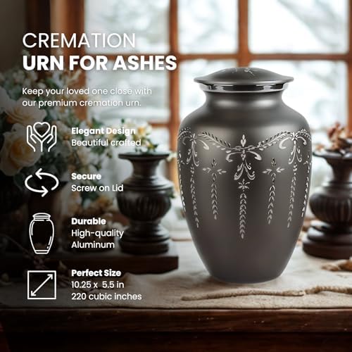 Fancy Flourish Cremation Urn for Ashes - Adult Size