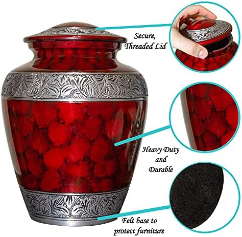 Extra Large Red Cremation Urn for Two Adults