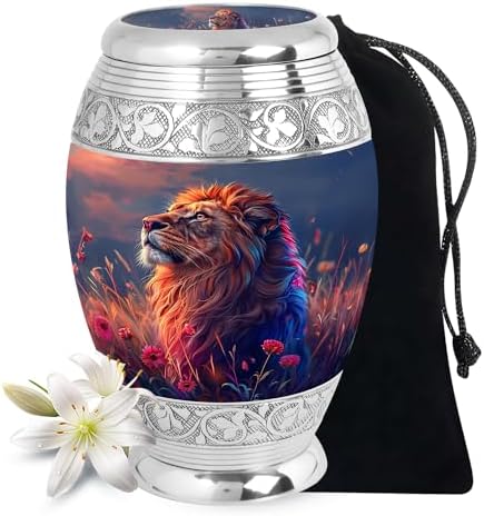 Majestic Lion Cremation Urn for Adult Ashes - 10 Inch