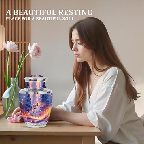 10-Inch Decorative Cremation Urn for Mom Dad