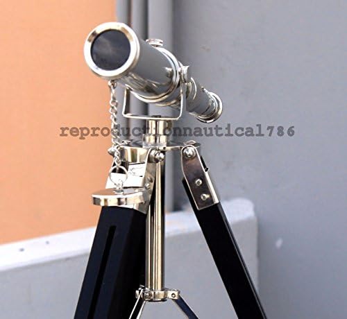 Vintage Brass Desk Telescope with Adjustable Tripod Stand