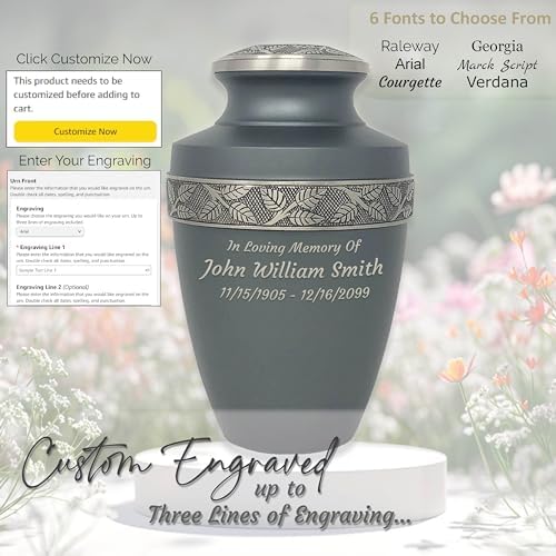 Custom Engraved Revere Rustic Pewter Adult Urn