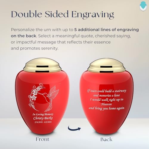 GetUrns Personalized Hummingbird Cremation Urn for Adult Ashes
