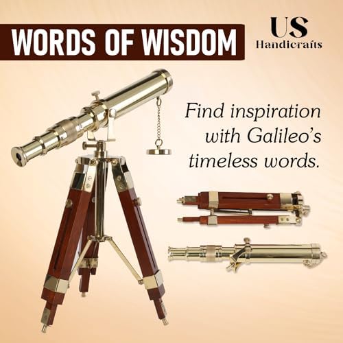 Vintage Brass Telescope with DF Lens and Tripod Stand