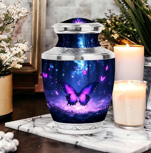 Purple Butterfly Urn Enchanted Forest 10 Inch