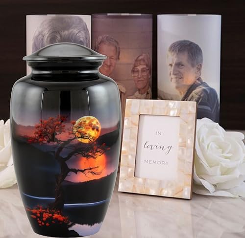 Elegant Tree Urn for Cremation Ashes Midnight Boat Design 200LB Capacity