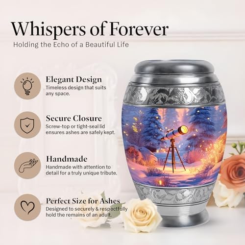 JAGSHASHI Telescope Urns Combo - Large Small Ash Urns for Cremation