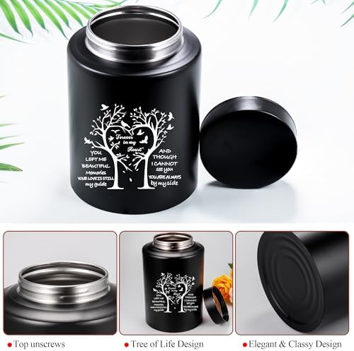 Tree of Love Medium Black Urn for Adult Ashes
