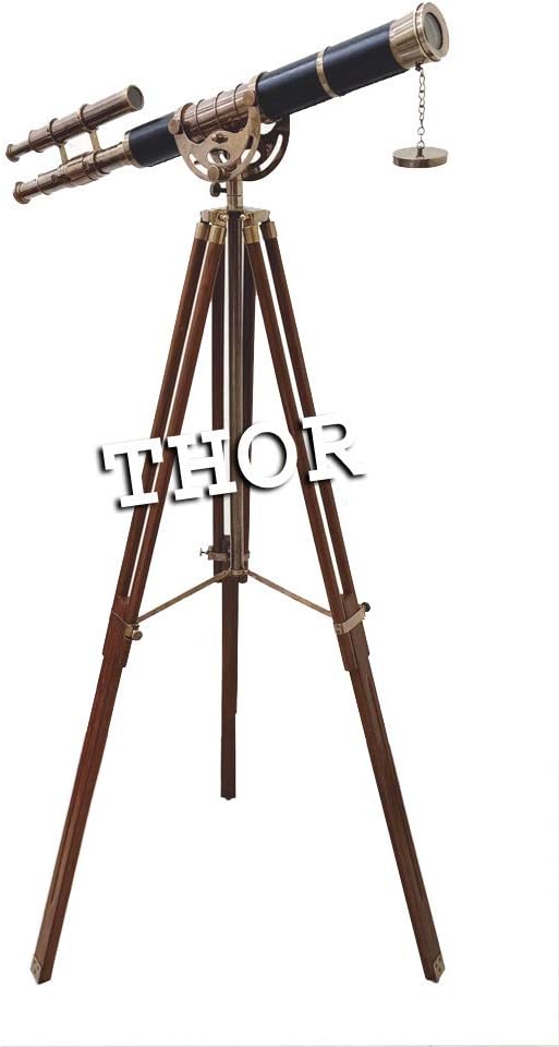 Vintage Look Antique Telescope with Tripod Set of 2