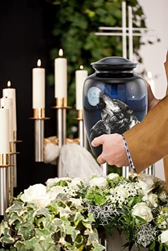 Midnight Wolves Urn - 3 Wolves Cremation Urn for Ashes