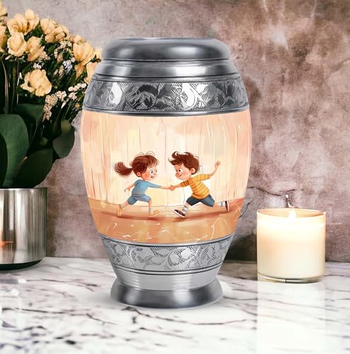 YATHABHISA 10 Inch Urn for Adult Ashes Large Velvet Bag Cremation Urn Decorative Funeral Urn for Men and Women