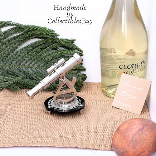 Nickel Finish Alidade Compass Telescope for Home Office Decor