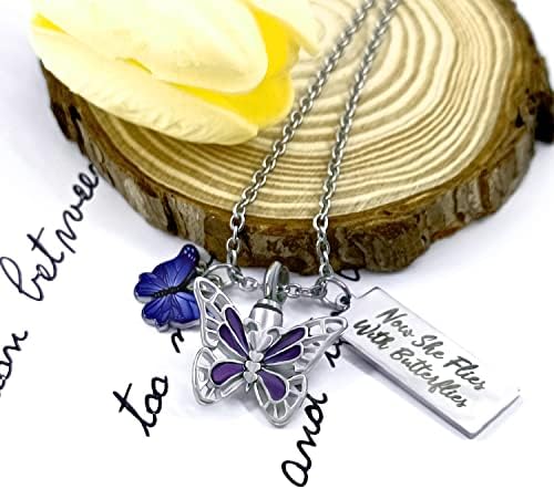 Butterfly Cremation Urn Necklace for Ashes
