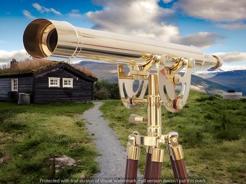 Vintage Anchor Master Telescope with Brass Stand and Wooden Tripod
