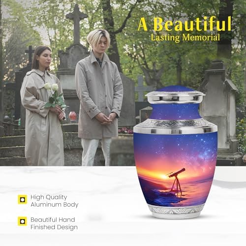 Telescope Cremation Urn for Ashes - 10 Inch Decorative Urn for Men Women
