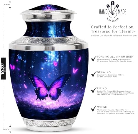 Purple Butterfly Urn Enchanted Forest 10 Inch